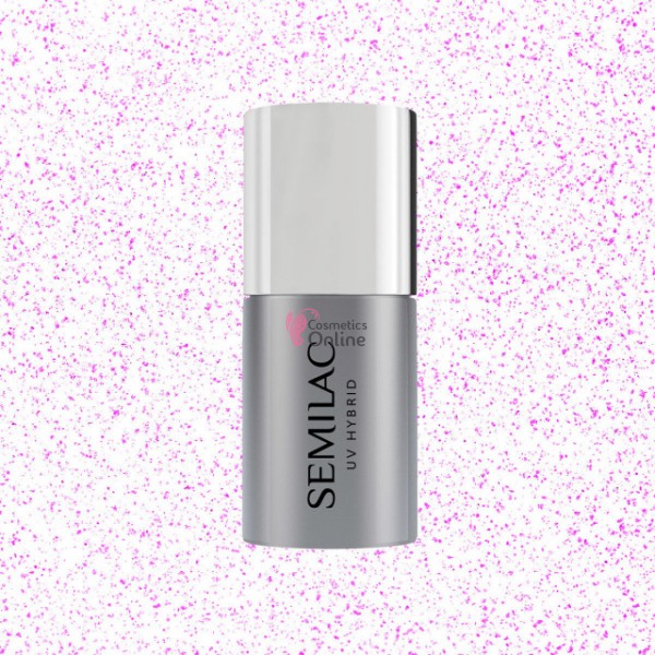 Top Coat Semilac cu sclipici No Wipe T17 Sparkling Pink 7ml